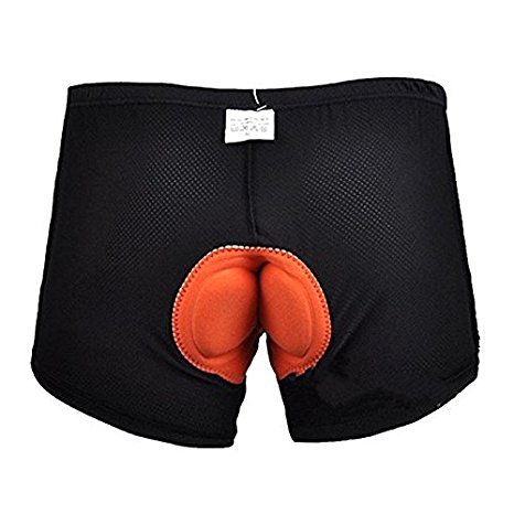 D-FantiX Bicycle Cycling Underwear Quick Dry Gel 3D Padded Shorts Pant Unisex Black-Orange