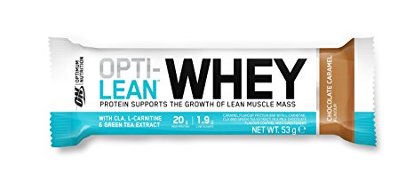 Optimum Nutrition Opti-Lean Whey Bar, 53 g, Chocolate Caramel, Pack of 12