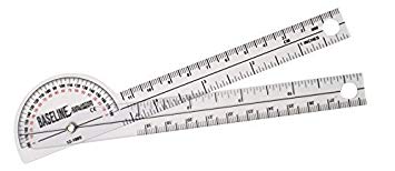 Baseline 180 degree clear plastic pocket goniometer, 6 inches # 12-1005