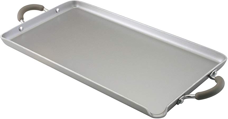 Farberware 20835 Specialties Nonstick Griddle Pan/Flat Grill, 18" x 10", Platinum Silver