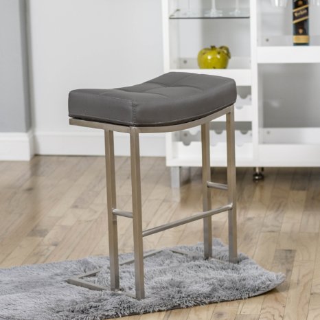 Solis Grey Stationary Backless Counter Height Stool