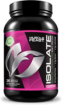 Grass Fed Whey Protein Isolate by Muscle Feast | All Natural and Hormone Free (2lb, Strawberry Cheesecake)