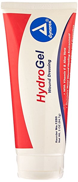 Dynarex 1280 Hydrogel Wound Dressing Gel with Vitamin E and Aloe, 3 oz. Tube