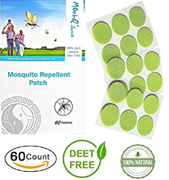 60 count Premium Mosquito Repellent Patch/Stickers/KIDS safe/100% natural ingredients w/ CITONELLA/Hours of Protection