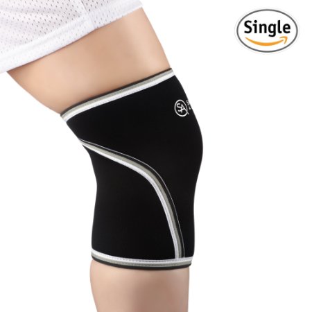 Knee Support Sleeve - Compression Brace for Basketball Crossfit Weightlifting Squatting Running Football Soccer and Other Sports Fits Men and Women ACL and Meniscus Tear Recovery 5 Years Warranty