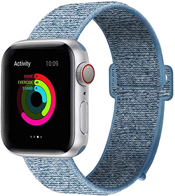 HILIMNY Compatible for Apple Watch Band 38mm 40mm 42mm 44mm, Soft Nylon Sport Loop, with Hook and Loop Fastener, Replacement Band Compatible for iWatch Series 1/2/3/4/5