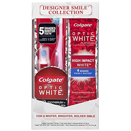 Colgate Optic White Toothpaste and Whitening Pen 2-in-1 Teeth Whitening Kit