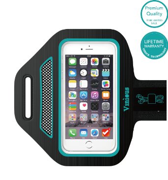 Armband Vinious Premium Water and Sweat Resistant Sport Armband for iPhone 6, 6S, 5, 5S, 5C, iPod Touch, Samsung Galaxy S3, S4, S5 (Blue)