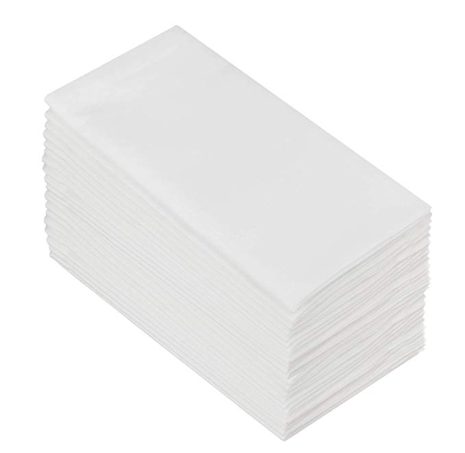 Cotton Craft Napkins- 24 Pack Oversized Dinner Napkins 20x20 White- 100% Cotton- Tailored with Mitered Corners and a Generous Hem- Napkins are 38% Larger Than Standard Size Napkins