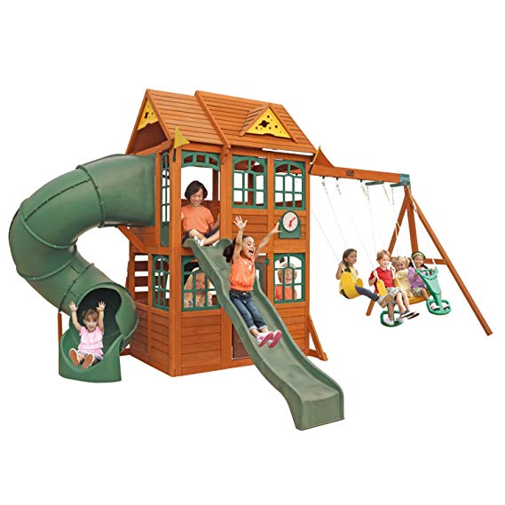 Charleston Lodge Wooden Swing Set by KidKraft