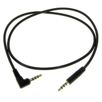 Valley Enterprises 2' TRRS 4-Pole 3.5mm Male Right Angle to 3.5mm Male Stereo Audio Cable