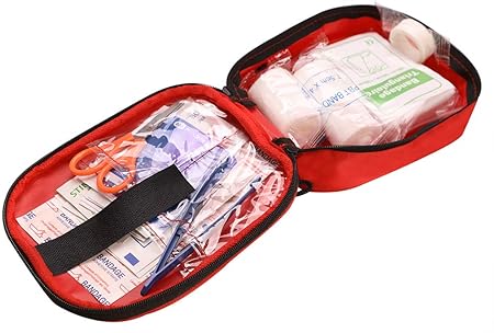 31pcs First Aid Bag Portable First Aid Kit Pouch Medical Travel Case Compact Emergency Survival Bag First Responder Storage Pocket Container for Home Office Car Sport Gym Outdoors Camping Cycling