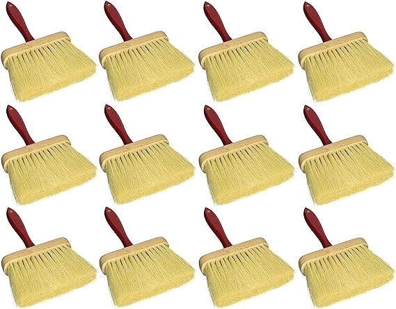 Kraft Tool Co. BL526 6-1/2 in. x 2 in. Jumbo Utility Brush with Tampico Fiber Bristles and Red Wood Handle, 12-Pack