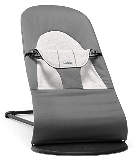 BABYBJORN Bouncer Balance Soft - Dark Gray/Gray, Jersey Cotton