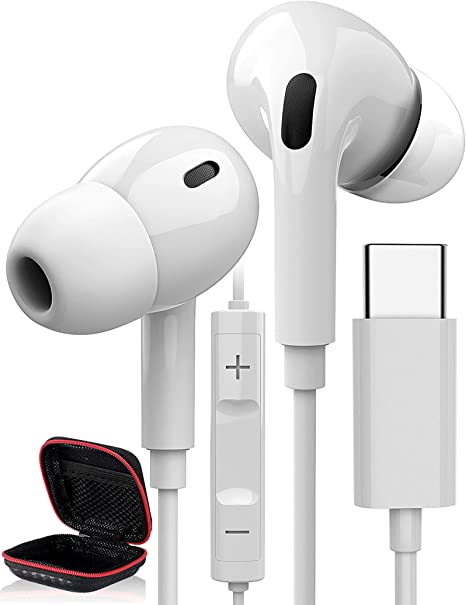 USB C Headphones COOYA Type C Wired Earbuds for Samsung S22 Ultra S21 S20 FE Galaxy Z Flip 3 DAC HiFi Stereo Headsets with Microphone for Pixel 5 6 Pro in-Ear Earphones for iPad Air 4 5th OnePlus 9 10