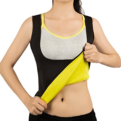 Hot Sweat Vest Neoprene Sauna Vest/Pants For Weight Loss Tummy Fat Burner Slimming Shapewear Hot Thermo Body Shaper Sweat Tank Top Capris Black No Zip