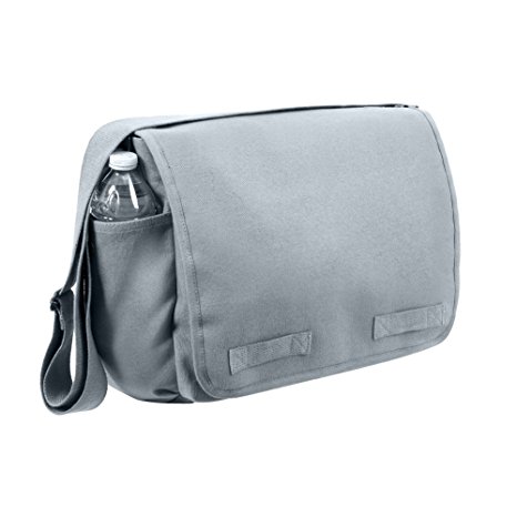 Vintage Style Unwashed Canvas Messenger Bag Heather Grey