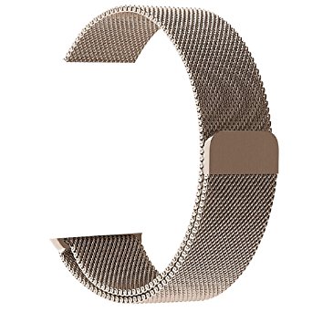Walcase Fully Magnetic Closure Clasp Mesh Loop Milanese Stainless Steel iWatch Band for Apple Watch Series 2 Series 1 Sport and Edition - 38mm Gold
