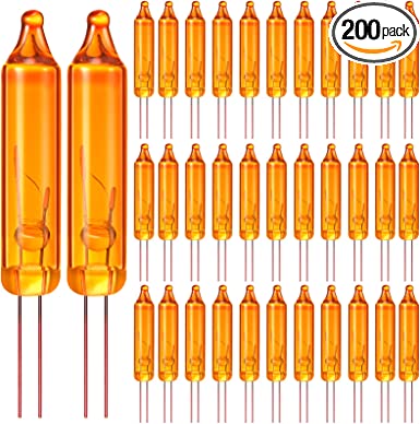 Mudder 200 Count 2.5V Christmas 50/100/150/200 Count Mini Incandescent Wire String Lights Replacement Bulbs Indoor/Outdoor Christmas Lights Decorations for Home Xmas Tree (Orange)