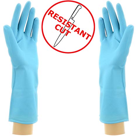 Star Brand Cut Resistant Latex Gloves 1 Pair | Long Lasting Household Cleaning Gloves | Reusable Kitchen Gloves in Vibrant Color