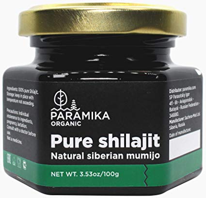 Authentic Shilajit from Siberia (Altai Mumijo), 100gr/3.5oz, Pure, Genuine, High-Efficacy and Most Potent Resin Form, by Paramika Organic