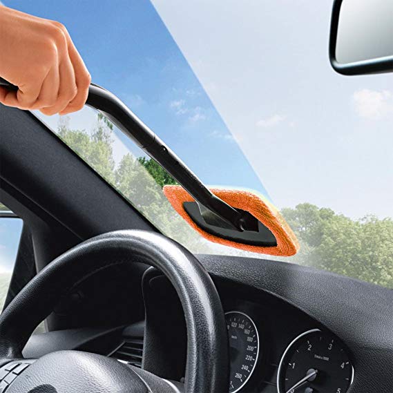 TekDeals Microfiber Car Windshield Easy Cleaner, Detachable Handle Brush, Cleaning Tool - Clean Hard-To-Reach Windows On Your Car Or Home!