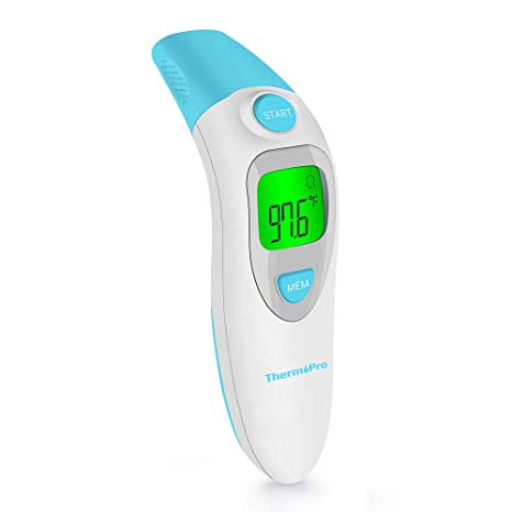 ThermoPro TP121 Digital Medical Infrared Baby Thermometer Forehead and Ear Thermometer for Fever with Memory Recall and Fever Alarm,FDA Approved