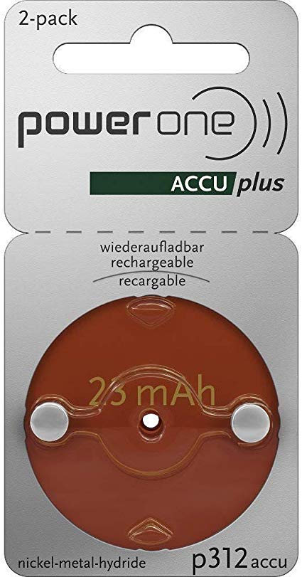 Power One ACCU Plus Size 312 Rechargeable, 4 Batteries