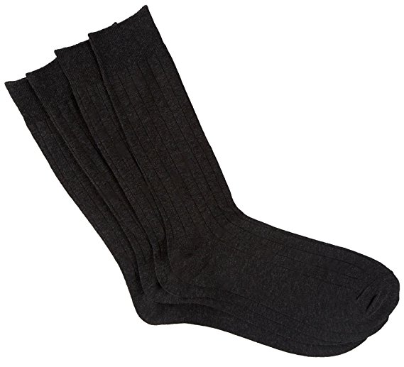 Dockers Men's 4 Pack Dress Wide Rib Crew Socks