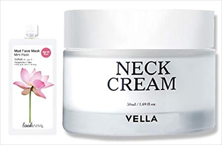 Vella Korean Natural Firming Neck Cream for Neck and Decollete Specially Formulated to Restore Firmness for a Youthful Look Bundle with 1 Free Mud Mask - 30 gm Randomly Picked Flavor