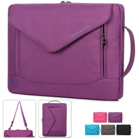 BRINCH Fashion Durable Envelope Nylon Fabric 15 - 156 Inch Laptop  Notebook  Macbook  Ultrabook  Tablet Computer Bag Shoulder Carrying Envelope Case Pouch Sleeve With Shoulder Strap Pockets and Card Slots Purple