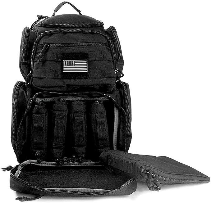 K-Cliffs Shooting Range Pistol Backpack | Up to 5 Handguns | Dedicated Mag Storage