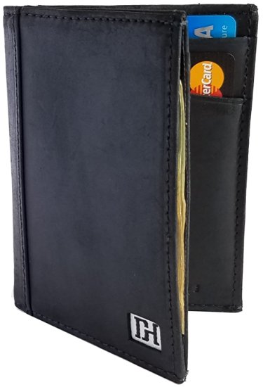 Dapper Hide Men's Slim Leather Bifold Wallet - Thin Minimalist Design - Gift Box Included - The Gordon
