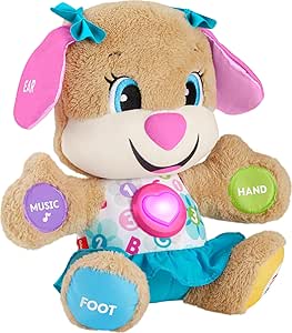 Fisher-Price Baby Learning Toy Laugh & Learn Smart Stages Sis Musical Plush with Lights & Educational Songs for Infants Ages 6  Months