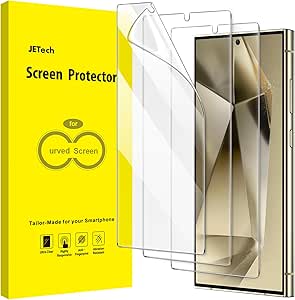 JETech Schutzfolie für Samsung Galaxy S24 Ultra 5G 6,8 Zoll, Flexible TPU Displayschutz, Fingerabdruck ID Kompatibel, Einfache Installation, HD Klar, 3 Stück