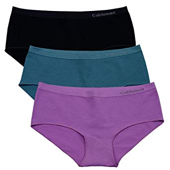 CableMax Underwear Womens Hipster Bikini Briefs Panties Move Free No VPL Moisture Wicking Seamless