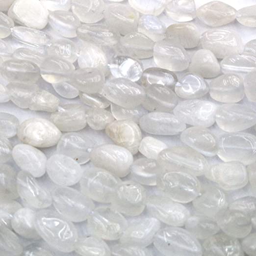 Natural Gemstone Beads 6-8mm Nuggets Free Size Chips Semi Precious Beads for DIY Jewerly Making Beads (White Moonstone)