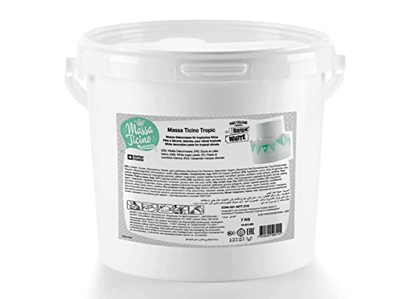 Carma Massa Ticcino - Rolling Fondant, Tropical - 7 Kg / 15.4 Lbs (Pack of 1 Bucket)