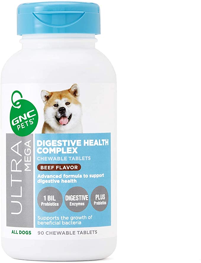 GNC Pets Ultra Mega Digestive Support for Dogs | Maintains Digestive Function to Support Gut Health | Beef Flavor