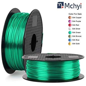 3D Printer Filament Silk Green, Silky Shiny PLA Filament 1.75mm, 1kg 2.2lbs 1 Spool MCHYI