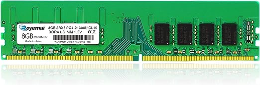 PC4-21300 DDR4 2666 8GB (1x8GB) RAM PC4 21300U 2666MHZ 2Rx8 288-pin 1.2v 8G Memory Upgrade for Desktop