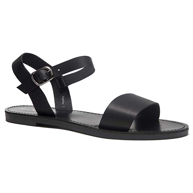 Herstyle Women's Keetton Open Toes One Band Ankle Strap Flat Sandals