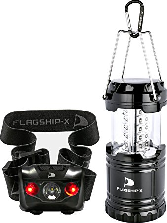 Insane Sale Flagship-X 1 Lantern 1 Headlamp Camping Lights Brightest CREE LED Portable Electric Bonus Waterproof Head lamp Flashlight for Outdoors