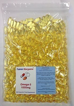 Tablet Bargains Omega-3 Fish Oil 1000mg - 360 Capsules