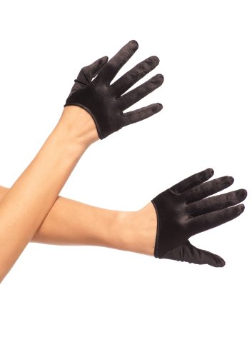 Leg Avenue Women's Mini Cropped Satin Gloves