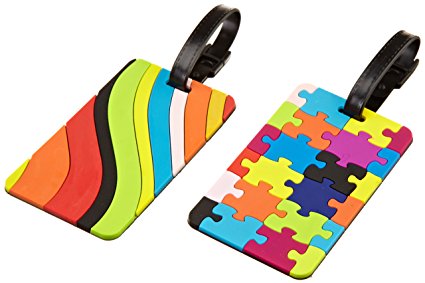 Travelon Puzzles and Swirls Set Of 2 Luggage Tags