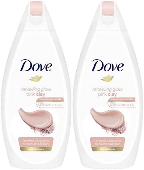 Dove Renewing Glow Pink Clay Body Wash, 16.9 Ounce / 500 Ml (Pack of 2) European Version