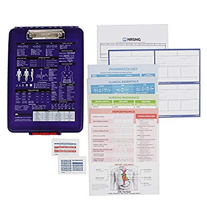 Nursing Clipboard   Toolbox Combo (Nursing Student Gifts and New Nurses, Storage Clipboard, Cheat Sheets, NCLEX Study Material and Drug Cards) by NRSNG