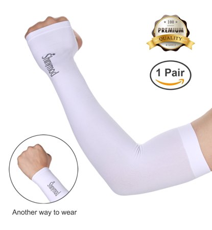 Shinymod Sports Arm Sleeves Unisex Sun Block UV Protection Warmer or Cooler Band Protective Hands Arm Compression Cover Long Arm Sleeve Glove for all Outdoor Activities Skin Protection
