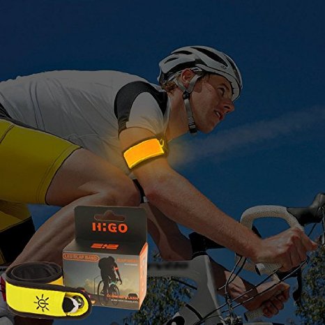 Higo LED Slap Armband, Lights for Running, Glow Bracelets with Color Box Package